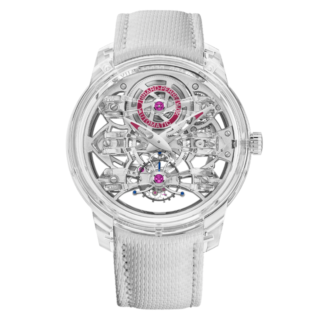 Girard-Perregaux Quasar Light Tourbillon with Three Bridges 46 mm Transparent Dial 18k White Gold Fabric Strap 99295-43-3314-5CC