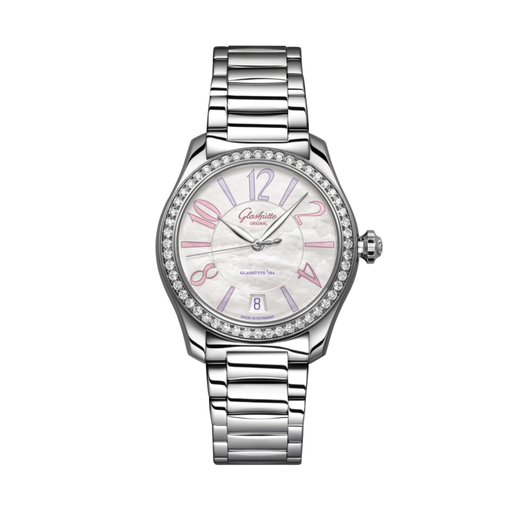 Glashuette Original Lady Serenade 36 mm Mother-Of-Pear White Dial Stainless Steel Stainless Steel 1-39-22-22-22-70