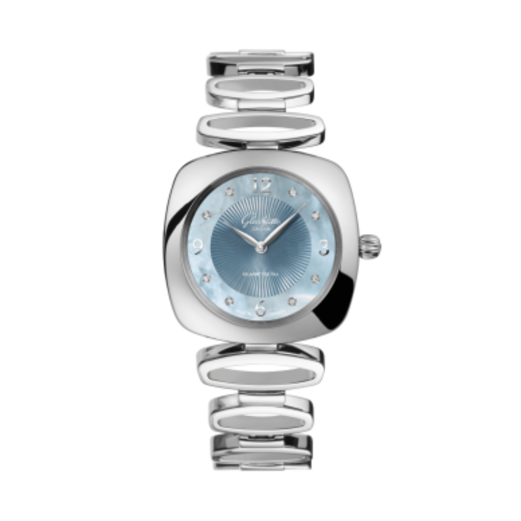 Glashuette Original Pavonina 31 mm Mother-Of-Pearl Blue Dial Stainless Steel Stainless Steel 1-03-02-06-12-14