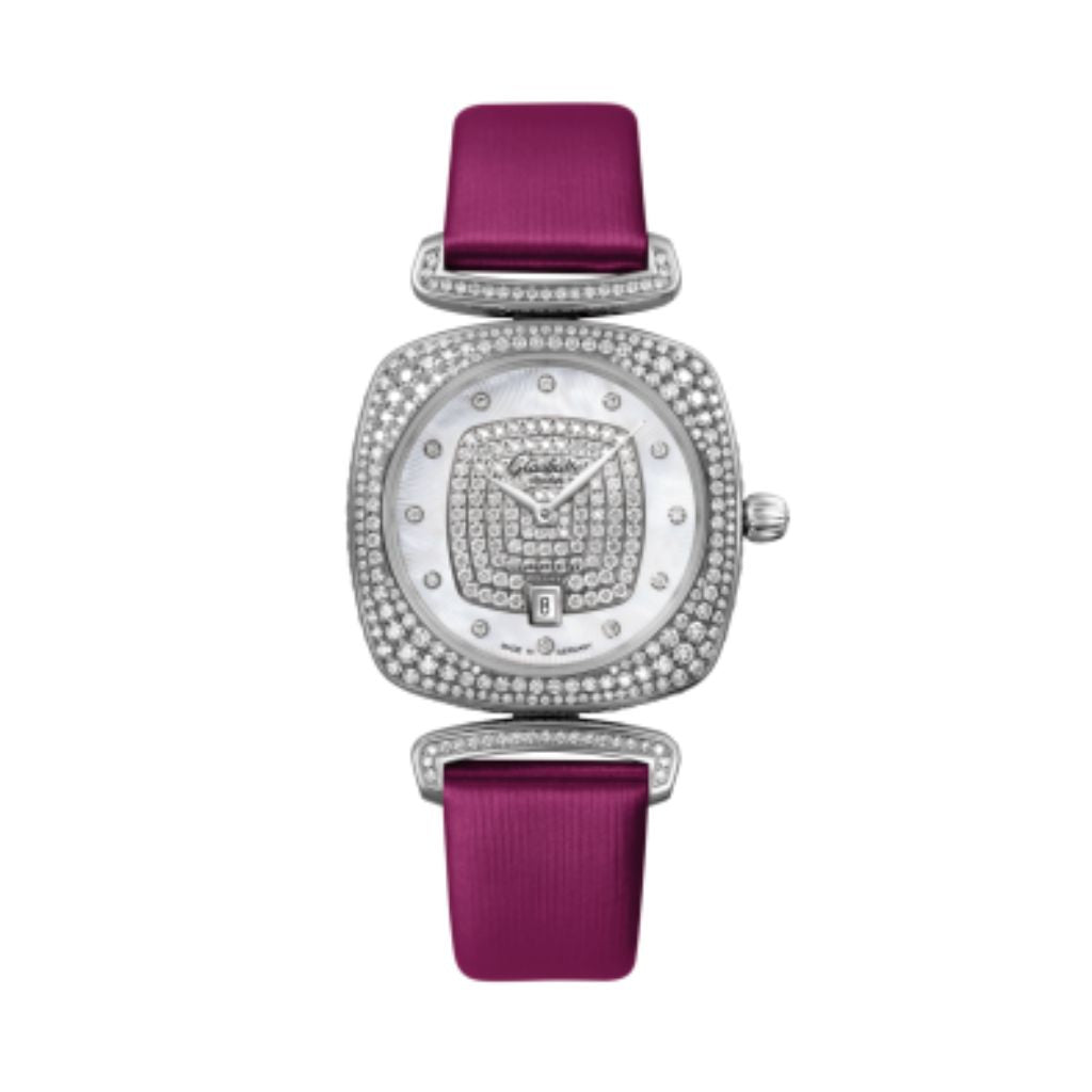 Glashuette Original Pavonina 31 mm Mother-Of-Pearl White Dial White Gold Synthetic 1-03-01-05-34-30