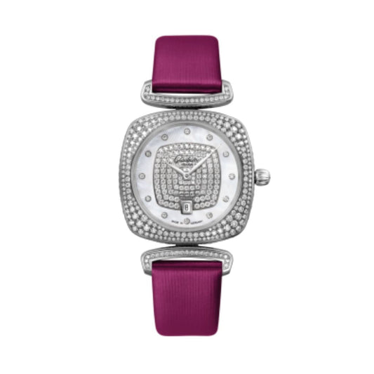 Glashuette Original Pavonina 31 mm Mother-Of-Pearl White Dial White Gold Synthetic 1-03-01-05-34-30