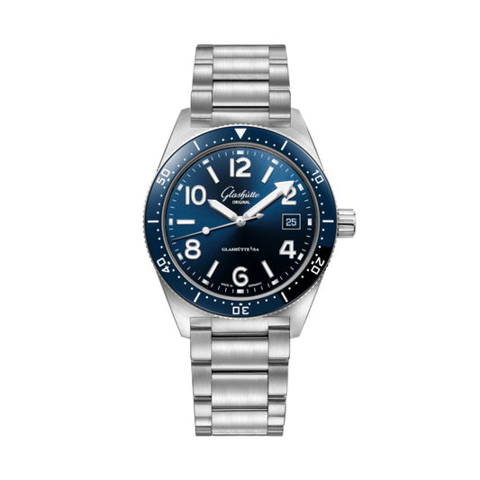 Glashuette Original SeaQ 39.50 mm Blue Dial Stainless Steel Metal Bracelet 1-39-11-09-81-70