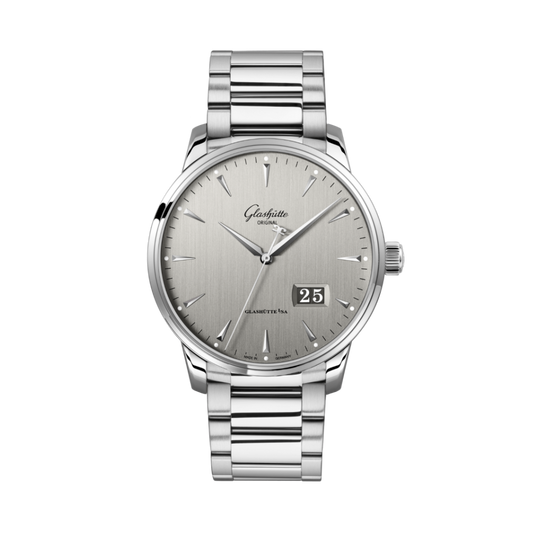 Glashuette Original Senator Excellence Panorama Date 42 mm Silver Dial Stainless Steel Metal Bracelet 1-36-03-03-02-71