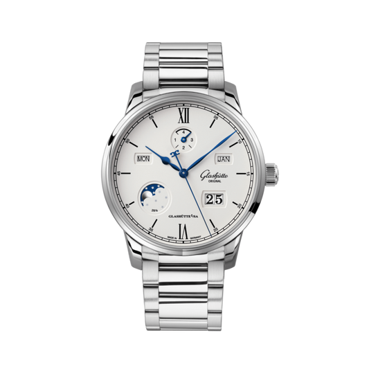 Glashuette Original Senator Excellence Perpetual Calendar 42 mm Silver Dial Stainless Steel Metal Bracelet 1-36-02-01-02-71