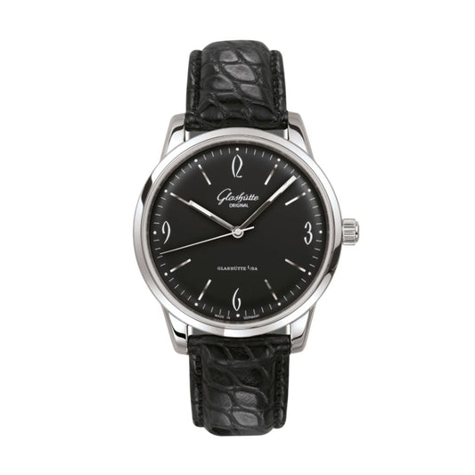 Glashuette Original Sixties 39 mm Black Dial Stainless Steel Louisiana  , Black 1-39-52-04-02-04