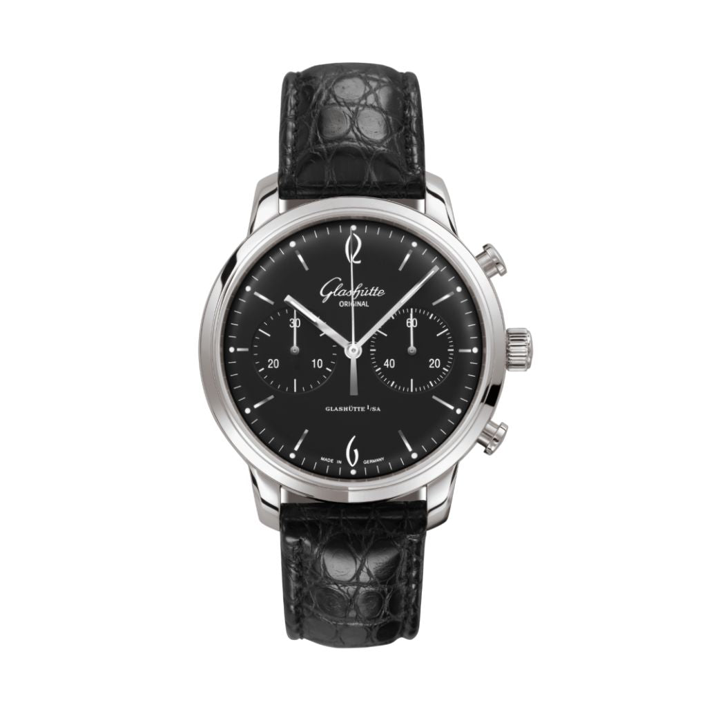 Glashuette Original Sixties Chronograph 42 mm Black Dial Stainless Steel Louisiana  , Black 1-39-34-02-22-04