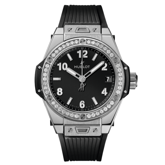 Hublot Big Bang One Click Steel Diamonds 39 mm Black Dial with Diamonds Polished Stainless Steel Rubber Strap 465.SX.1170.RX.1204