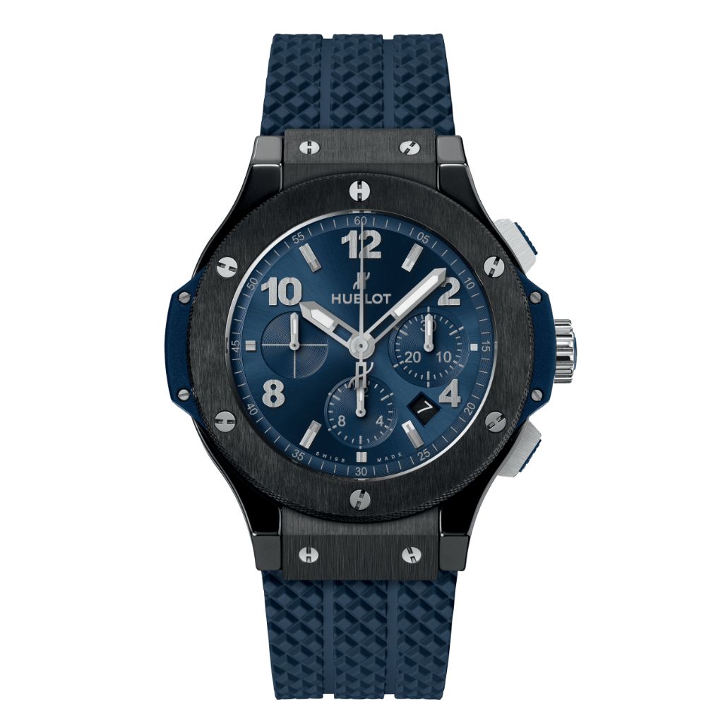 HUBLOT Big Bang Original Ceramic Blue 44 mm Blue Dial Polished Black Ceramic Rubber Strap 301.CM.710.RX