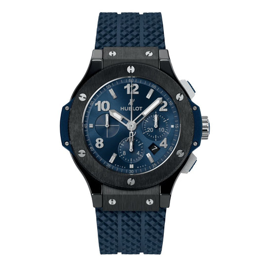 HUBLOT Big Bang Original Ceramic Blue 44 mm Blue Dial Polished Black Ceramic Rubber Strap 301.CM.710.RX