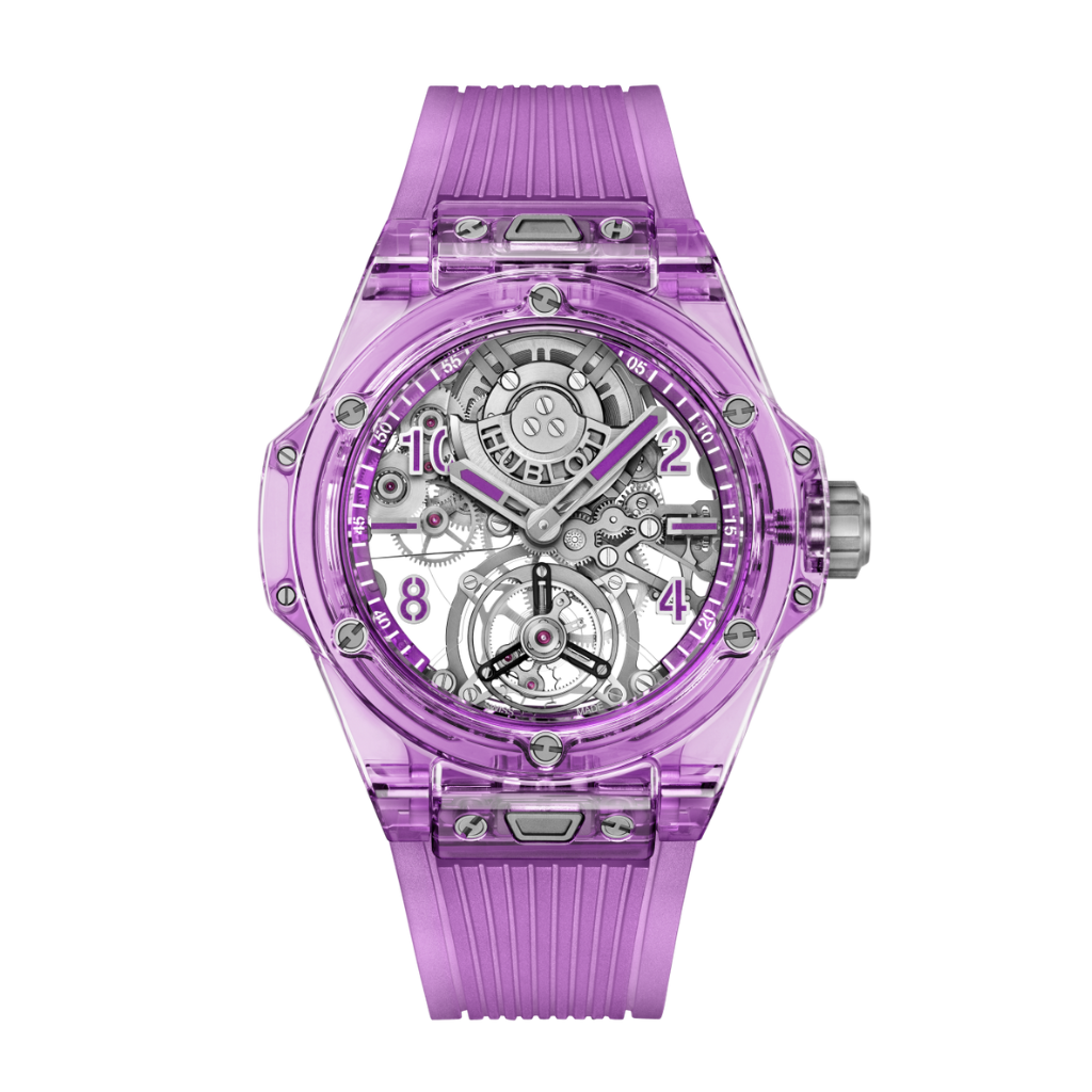 Hublot Big Bang Tourbillon Automatic Purple Sapphire 44 mm Transparent Dial Polished Purple Sapphire Crystal Rubber Strap 429.JM.0120.RT