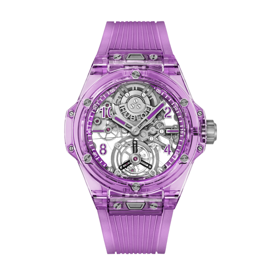 Hublot Big Bang Tourbillon Automatic Purple Sapphire 44 mm Transparent Dial Polished Purple Sapphire Crystal Rubber Strap 429.JM.0120.RT