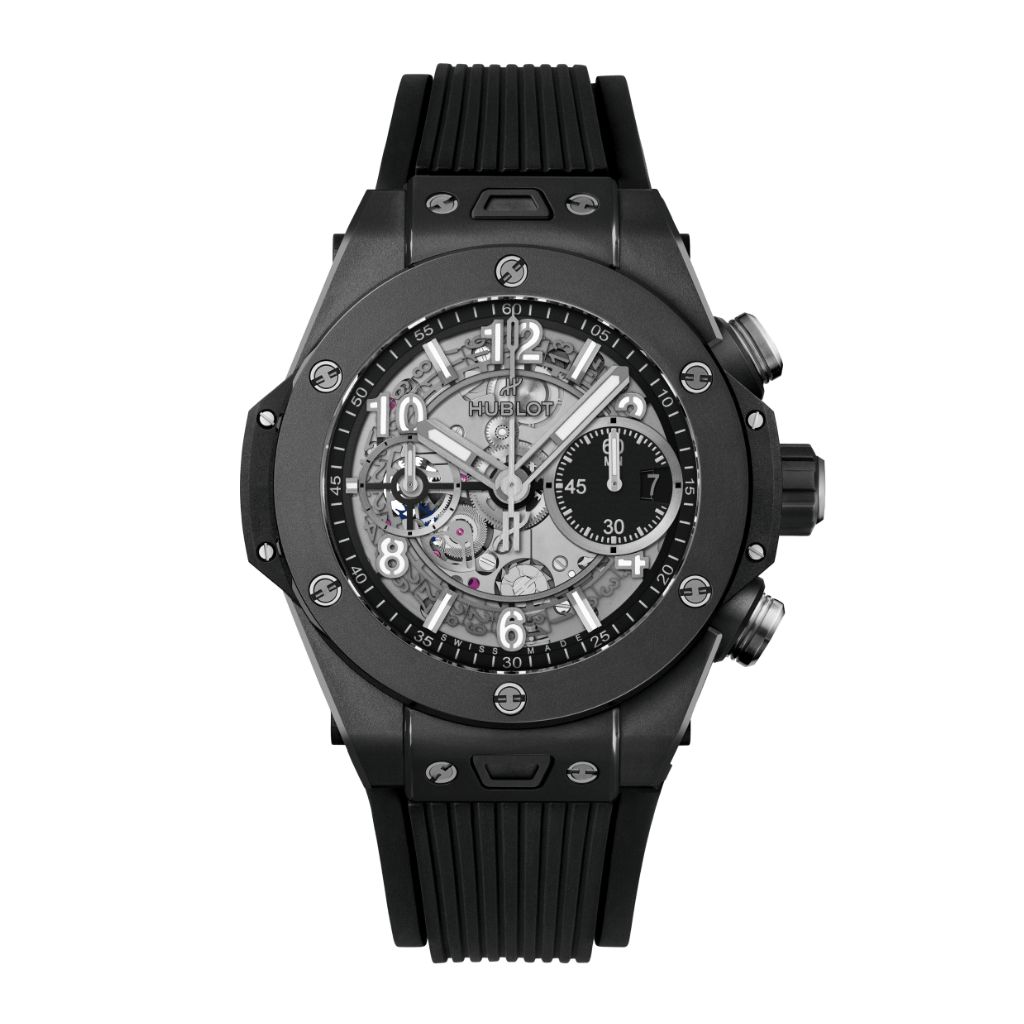 HUBLOT Big Bang Unico Black Magic 42 mm Transparent Dial Microblasted and Polished Black Ceramic Rubber Strap 441.CI.1171.RX