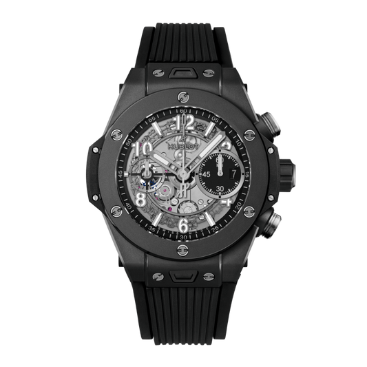 HUBLOT Big Bang Unico Black Magic 42 mm Transparent Dial Microblasted and Polished Black Ceramic Rubber Strap 441.CI.1171.RX