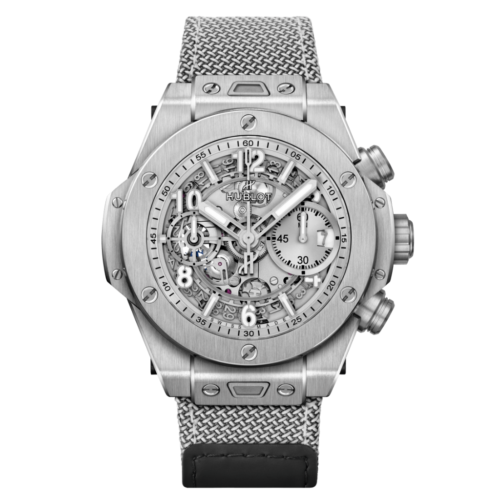 HUBLOT Big Bang Unico Essential Grey 42 mm Transparent Dial Satin-Finished Titanium Rubber Strap 441.NX.4210.RX.HEC22