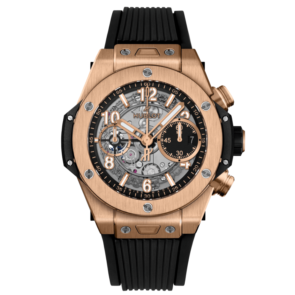 HUBLOT Big Bang Unico King Gold 42 mm Transparent Dial Polished 18K King Gold Rubber Strap 441.OX.1181.RX