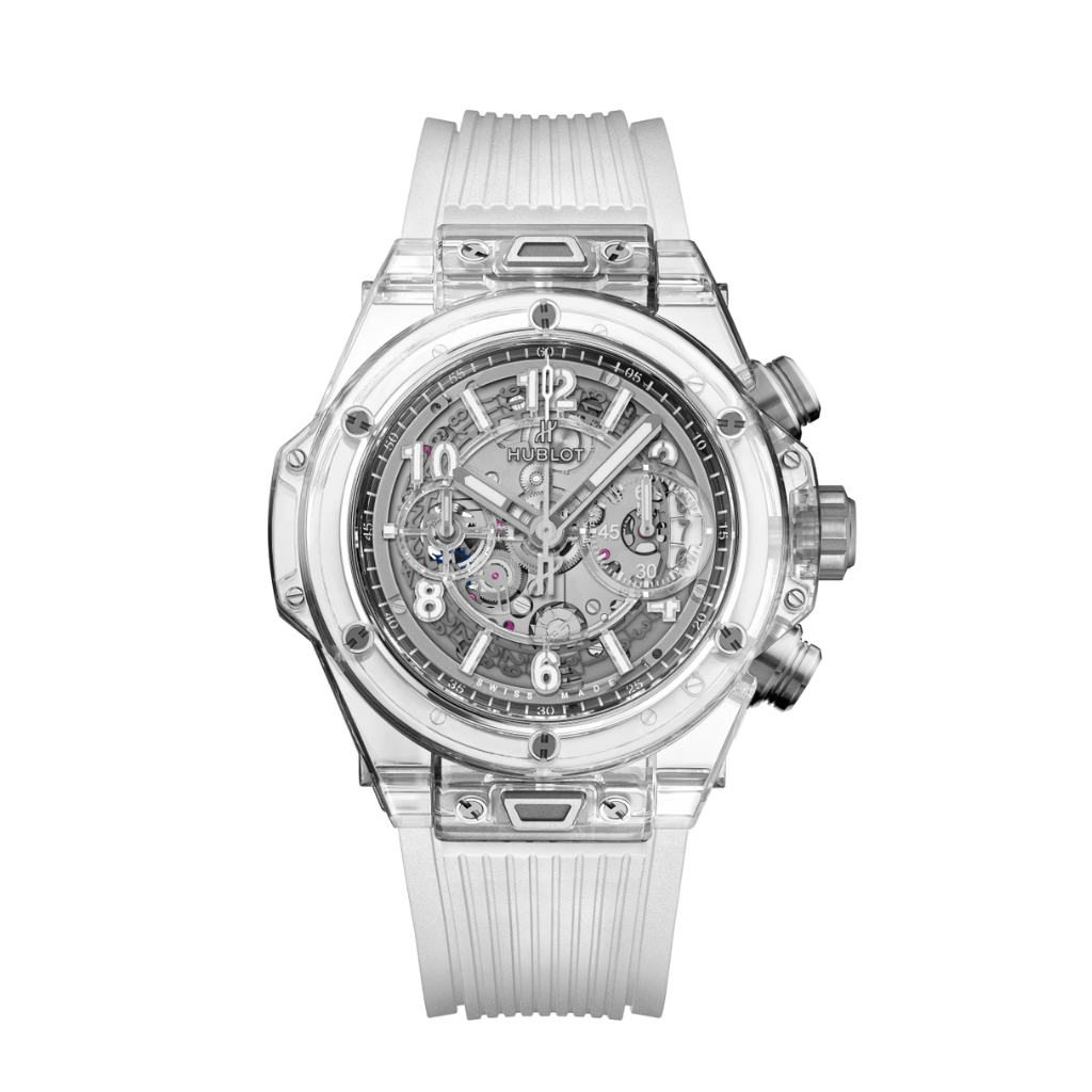 HUBLOT Big Bang Unico Sapphire 42 mm Transparent Dial Polished Sapphire Crystal Rubber Strap 441.JX.4802.RT