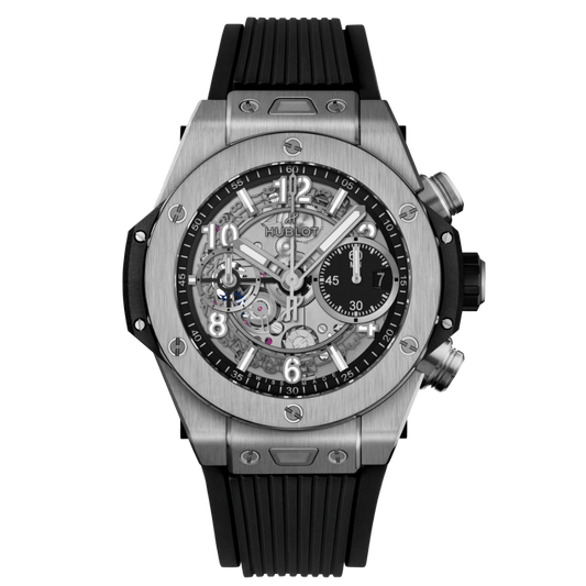 HUBLOT Big Bang Unico Titanium 42 mm Transparent Dial Polished Titanium Rubber Strap 441.NX.1171.RX
