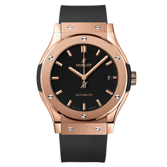 Hublot Classic Fusion King Gold 42 mm Black Dial Polished 18K King Gold Rubber Strap 542.OX.1181.RX