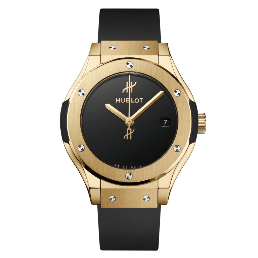 Hublot Classic Fusion Original Yellow Gold 38 mm Black Dial Polished 18K Yellow Gold Rubber Strap 565.VX.1230.RX.MDM