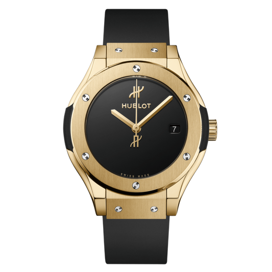 Hublot Classic Fusion Original Yellow Gold 38 mm Black Dial Polished 18K Yellow Gold Rubber Strap 565.VX.1230.RX.MDM