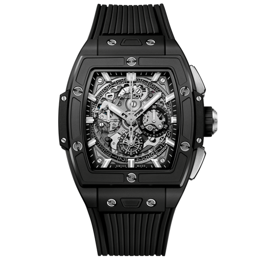 HUBLOT Spirit of Big Bang Black Magic 42 mm Transparent Dial Microblasted Black Ceramic Rubber Strap 642.CI.0170.RX