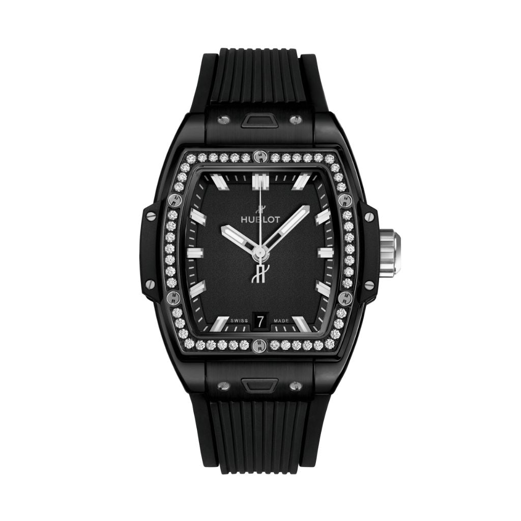 Hublot Spirit of Big Bang Black Magic Diamonds 39 mm Black Dial with Diamonds Polished and Satin-finished Black Ceramic Rubber Strap 662.CX.1170.RX.1204