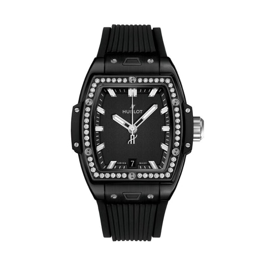 Hublot Spirit of Big Bang Black Magic Diamonds 39 mm Black Dial with Diamonds Polished and Satin-finished Black Ceramic Rubber Strap 662.CX.1170.RX.1204