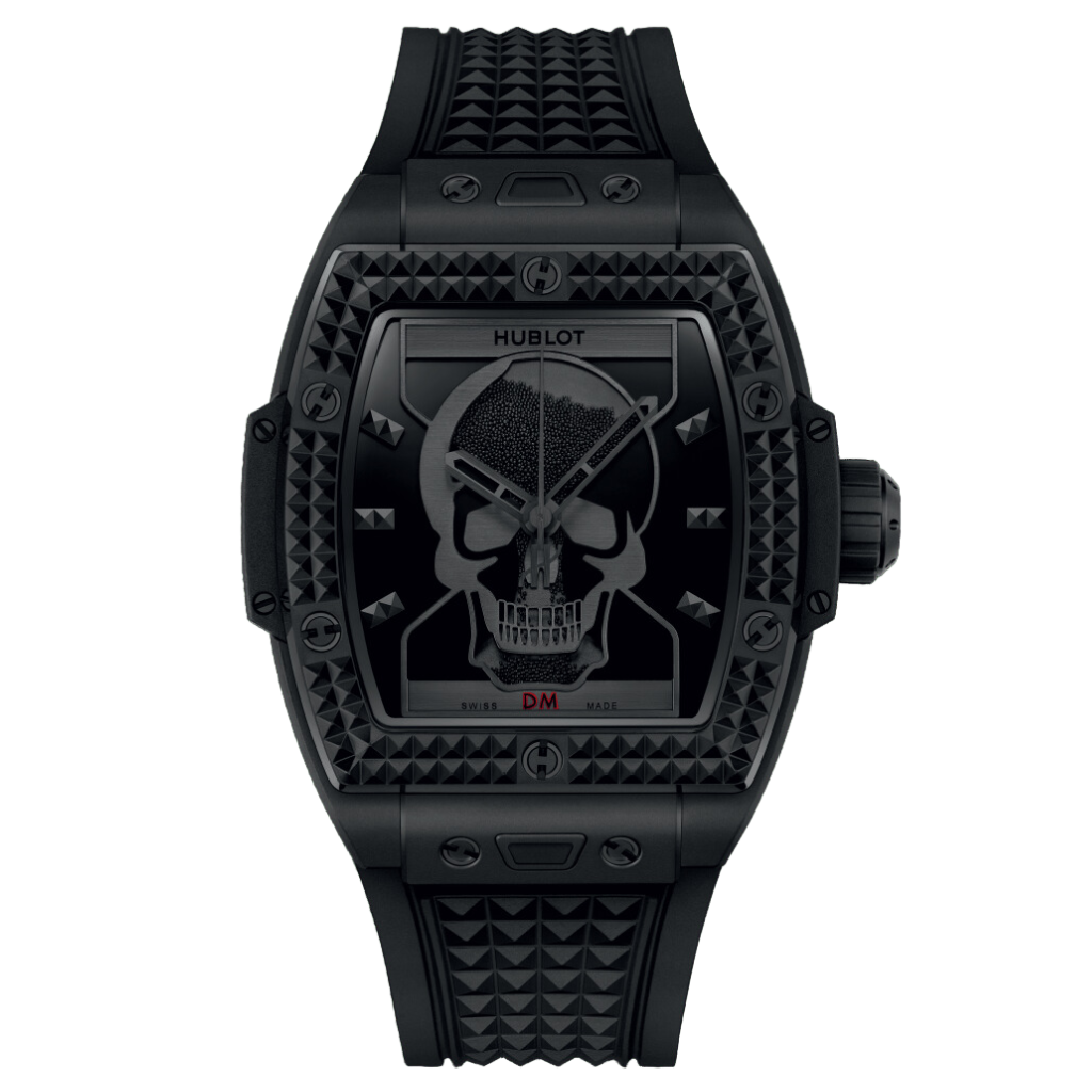 HUBLOT Spirit of Big Bang Depeche Mode 42 mm Black Dial Microblasted and Polished Black Ceramic Rubber Strap 646.CI.0110.RX.DPM24