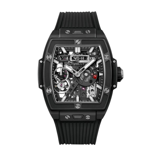 Hublot Spirit of Big Bang Meca-10 Black Magic 45 mm Transparent Dial Microblasted Black Ceramic Rubber Strap 614.CI.1170.RX