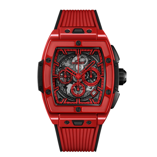 Hublot Spirit of Big Bang Red Magic 42 mm Transparent Dial Polished Red Ceramic Rubber Strap 642.CF.0113.RX