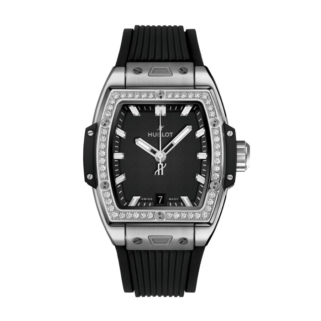 Hublot Spirit of Big Bang Titanium Diamonds 39 mm Black Dial with Diamonds Polished Titanium Rubber Strap 662.NX.1170.RX.1204