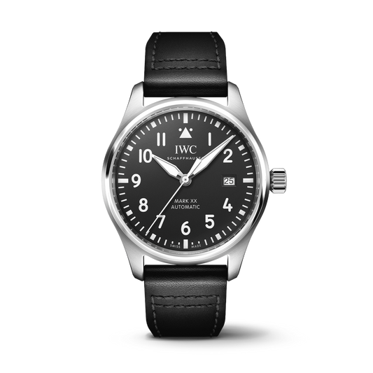 IWC Schaffhausen Pilot's Watch Mark XX 40 mm Black Dial Stainless Steel Black   Strap IW328201