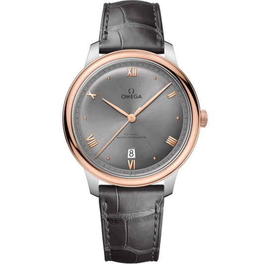 Omega De Ville Prestige 40 mm Grey Dial Stainless Steel and Sedna™ 18k Rose Gold Strap 434.23.40.20.06.001
