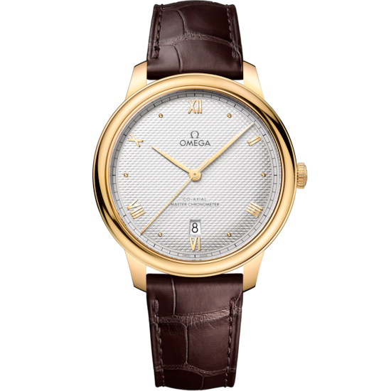 Omega De Ville Prestige 40 mm Silver Dial 18k Yellow Gold Strap 434.53.40.20.02.002