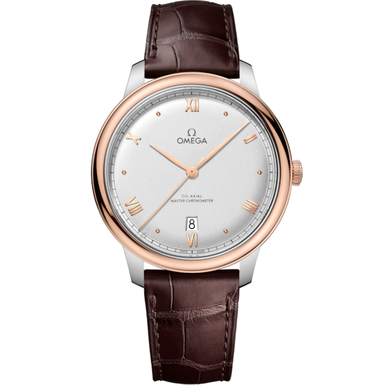 Omega De Ville Prestige 40 mm Silver Dial Stainless Steel and Sedna™ 18k Rose Gold Strap 434.23.40.20.02.001