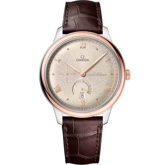 Omega De Ville Prestige 41 mm Linen Dial Stainless Steel and Sedna™ 18k Rose Gold Strap 434.23.41.21.09.001