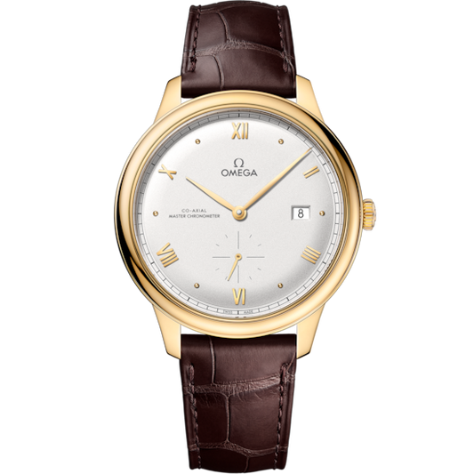 Omega De Ville Prestige 41 mm Silver Dial 18k Yellow Gold Strap 434.53.41.20.02.001