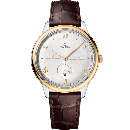 Omega De Ville Prestige 41 mm Silver Dial Stainless Steel and 18k Yellow Gold Strap 434.23.41.21.02.001