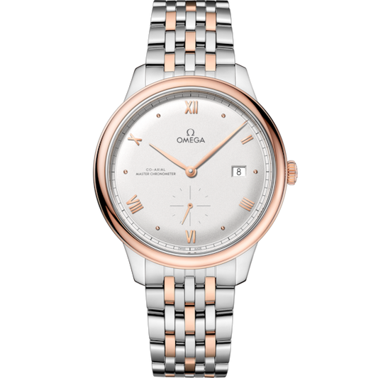 Omega De Ville Prestige 41 mm Silver Dial Stainless Steel and Sedna™ 18k Rose Gold Bracelet 434.20.41.20.02.001