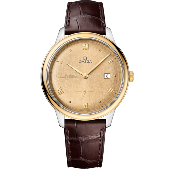 Omega De Ville Prestige 41 mm Yellow Dial Stainless Steel and 18k Yellow Gold Strap 434.23.41.20.08.001