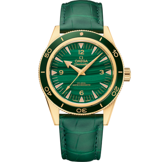Omega Seamaster 300 41 mm Green Dial 18k Yellow Gold Strap 234.63.41.21.99.001