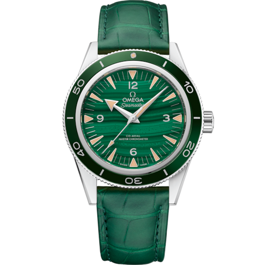 Omega Seamaster 300 41 mm Green Dial Platinum Strap 234.93.41.21.99.001