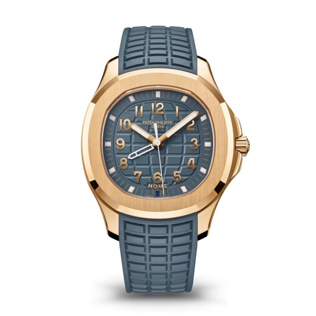 Patek Philippe  Aquanaut 38.8 mm Blue Dial 18K Rose Gold Rubber Strap 5269R-001