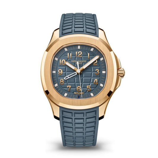 Patek Philippe  Aquanaut 38.8 mm Blue Dial 18K Rose Gold Rubber Strap 5269R-001