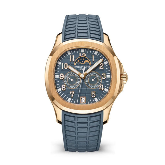 Patek Philippe  Aquanaut 39.9 mm Blue Dial 18K Rose Gold Rubber Strap 5261R-001