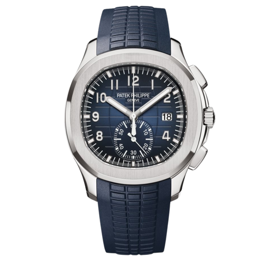 Patek Philippe  Aquanaut 42.2 mm Blue Dial 18K White Gold Rubber Strap 5968G-001