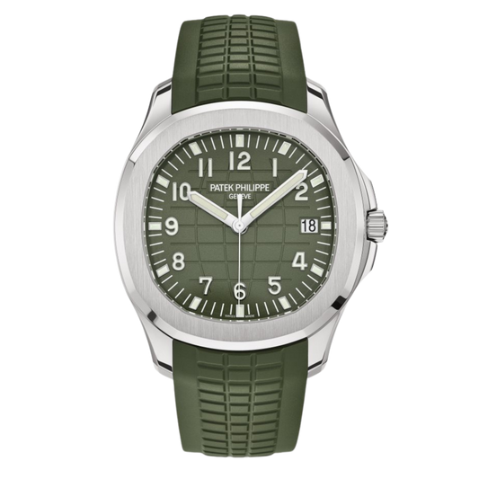 Patek Philippe  Aquanaut 42.2 mm Khaki Green Dial 18K White Gold Rubber Strap 5168G-010