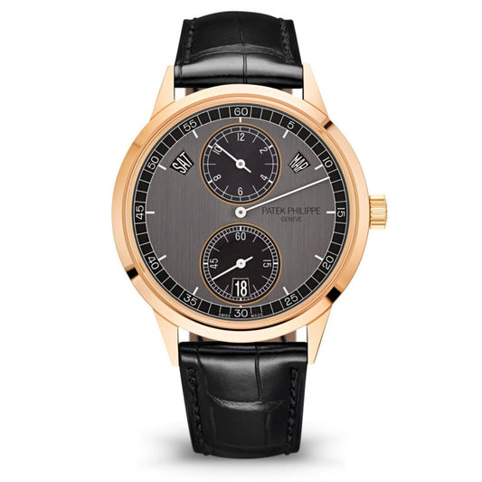 Patek Philippe Complications Annual Calendar Gray & Black Dial Rose Gold Case   Leather Strap 40.5 mm 5235/50R-001