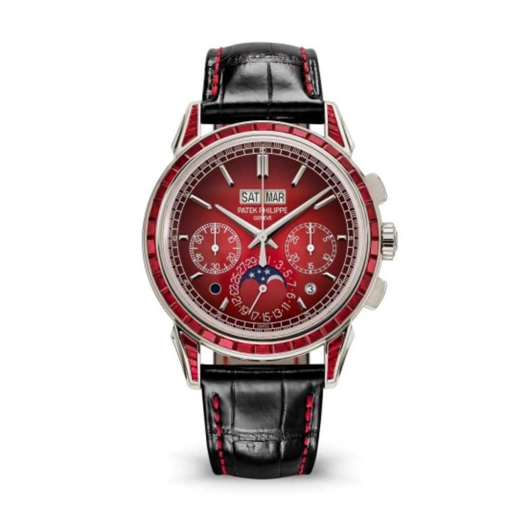 Patek Philippe Grand Complications 41 mm Red Dial with Diamonds Platinum   Leather Strap 5271/12P-010