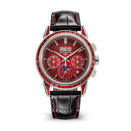 Patek Philippe Grand Complications 41 mm Red Dial with Diamonds Platinum   Leather Strap 5271/12P-010